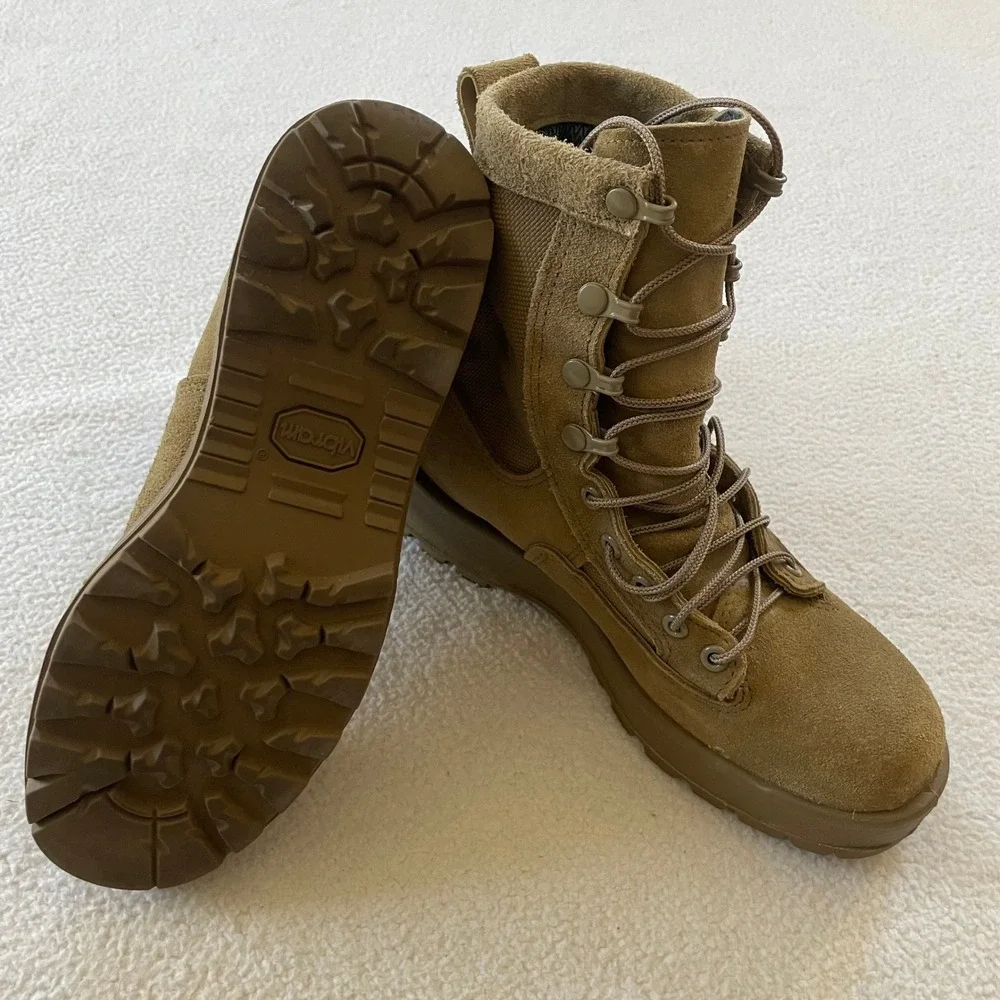 Altama Combat Boots‎ Mens 5R Tan Suede Vibram Military Flight SPE1C1